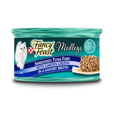 Fancy Feast® Shredded Fare Tuna Wet Cat Food With Garden Greens In A Savory Broth