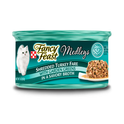 Fancy Feast® Shredded Fare Turkey Wet Cat Food With Garden Greens In A Savory Broth
