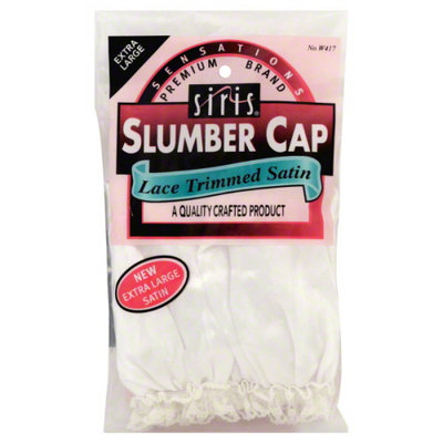 Siris Slumber Cap Lace Trim Satin