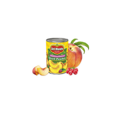 Del Monte® Sliced Yellow Cling Peaches in Raspberry Flavored Light Syrup