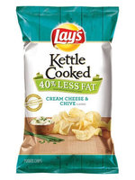 LAY'S® Kettle Cooked 40% less Fat Cream Cheese and Chives Flavored Potato Chips