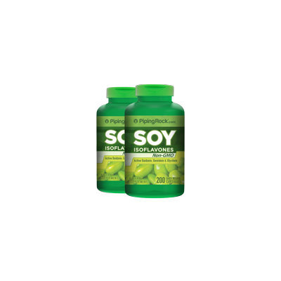Piping Rock Soy Isoflavones 650mg 2 Bottles x 200 Capsules