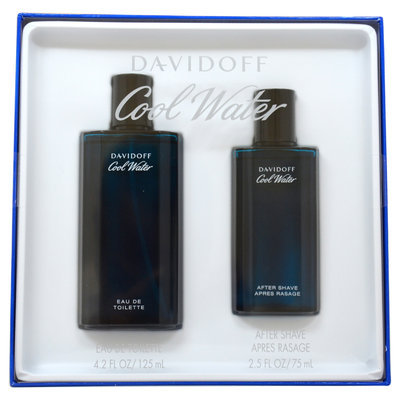 Coty Cool Water by Zino Davidoff for Men - 2 Pc Gift Set 4.2oz EDT Spray, 2.5oz After Shave Splash