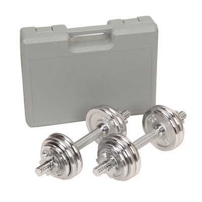 La Vida Sunny Health & Fitness Chrome Dumbbell Set
