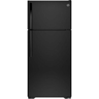 GE GTE16DTHBB 15.5 cu. ft. Top-Freezer Refrigerator with Adjustable Humidity Drawers, Adjustable Wire-Z Shelf, Gallon Door Storage, Upfront Temperature Controls and Energy Star Qualified: Black