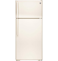 GE GTE16DTHCC 15.5 cu. ft. Top-Freezer Refrigerator with Adjustable Humidity Drawers, Adjustable Wire-Z Shelf, Gallon Door Storage, Upfront Temperature Controls and Energy Star Qualified: Bisque