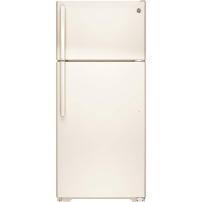 GE GTE16DTHCC 15.5 cu. ft. Top-Freezer Refrigerator with Adjustable Humidity Drawers, Adjustable Wire-Z Shelf, Gallon Door Storage, Upfront Temperature Controls and Energy Star Qualified: Bisque