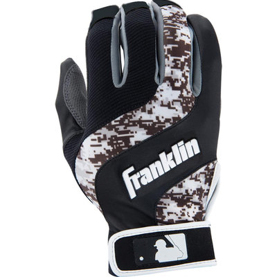 Franklin Sports Shok-Wave Batting Glove Black/White Digital Camo Adult Medium