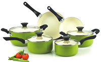 Neway Int Housewares Cook N Home Green Nonstick Ceramic 10-piece Cookware Set