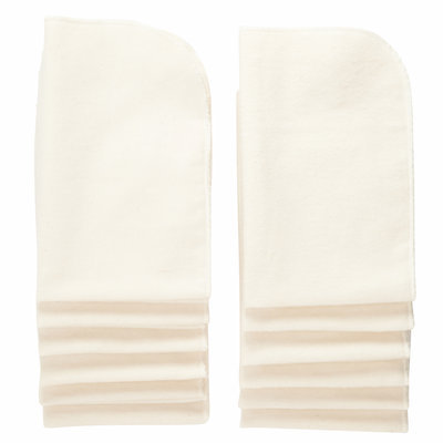NuAngel All-Natural Single Layer Cotton Burp Cloths, White, 12ct