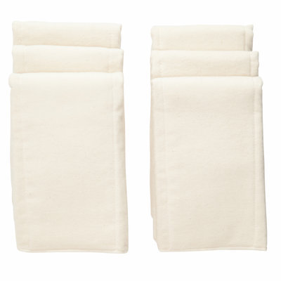 NuAngel Natural Cotton Pre-fold Diapers, 6 ct