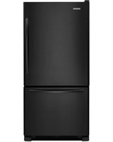 KitchenAid Architect Series II KBWS19KCBL 18.5 Cu. Ft. Freestanding Bottom Freezer Refrigerator with Reversible Door Swing, Pull-Out Freezer Baskets, Adjustable SpillClean Glass Shelves and LED Lighting: Black