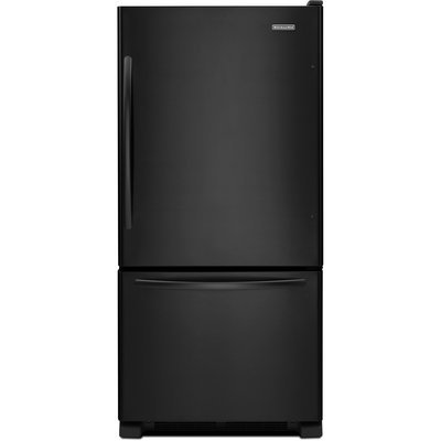 KitchenAid Architect Series II KBWS19KCBL 18.5 Cu. Ft. Freestanding Bottom Freezer Refrigerator with Reversible Door Swing, Pull-Out Freezer Baskets, Adjustable SpillClean Glass Shelves and LED Lighting: Black