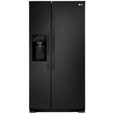 LG LSXS22423B 22.1 cu. ft. Side by Side Refrigerator with 3 Adjustable Glass Shelves, 3 Gallon Bins, SpacePlus Ice System and External Ice/Water Dispenser: Black