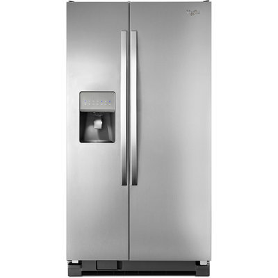 Whirlpool WRS331FDDM 21.2 cu. ft. Side-by-Side Refrigerator with 3 Spill-Proof Glass Shelves, 4 Door Bins, Deli Drawer, 2 Produce Drawer, 3 Wire Freezer Shelves and External Water/Ice Dispenser: Stainless Steel