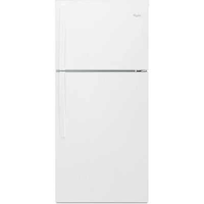 Whirlpool WRT519SZDW 19.2 cu. ft. Top Freezer Refrigerator with 3 Glass Shelves, 1 Flexi-Slide Bin, 2 Humidity Controlled Crispers, Gallon Storage Door Bins, 1 Glass Freezer Shelf and Optional Ice Maker: White
