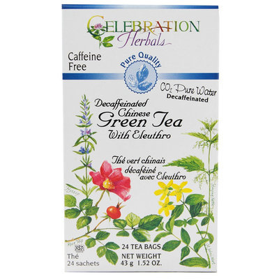 Celebration Herbals Chinese Green Tea with Eleuthro Decaffeinated 24 Tea Bags