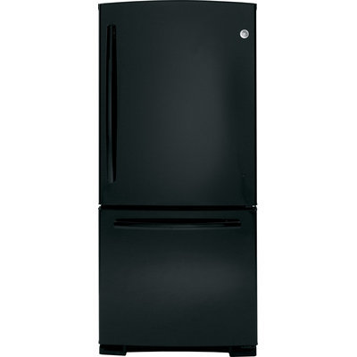 GE GDE20GGHBB 20.3 Cu. Ft. Black Bottom Freezer Refrigerator - Energy Star