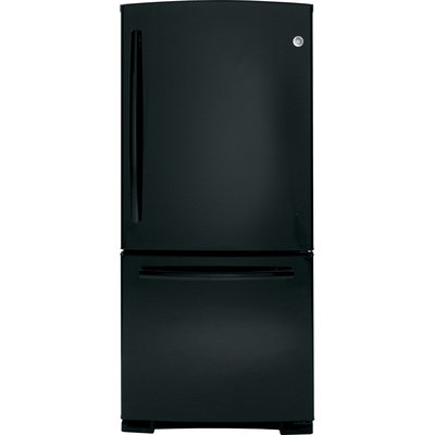 GE GDE23GGHBB 23.2 Cu. Ft. Black Bottom Freezer Refrigerator - Energy Star