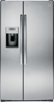 GE Profile PSS28KSHSS 28.4 cu. ft. Side by Side Refrigerator with 4 Glass Shelves, Gallon Door Storage, Ice and Water Dispenser, Spill Proof Shelves and Energy Star Qualified