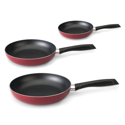 Berghoff International Red Geminis Three-Piece Fry Pan Set