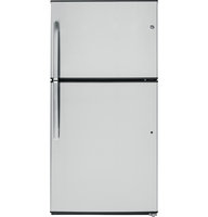 GE GTE21GSHSS 21.2 cu. ft. Capacity Top Freezer Refrigerator with 3 Glass Shelves, 2 Adjustable Humidity Crispers, Upfront Temperature Controls, ADA Compliant and Energy Star Qualified: Stainless Steel