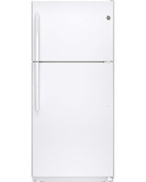 GE GIE18ETHWW 18.2 cu. ft. Top-Freezer Refrigerator with Adjustable Glass and Wire Shelves, Dual Temperature Controls and Factory-Installed Icemaker: White
