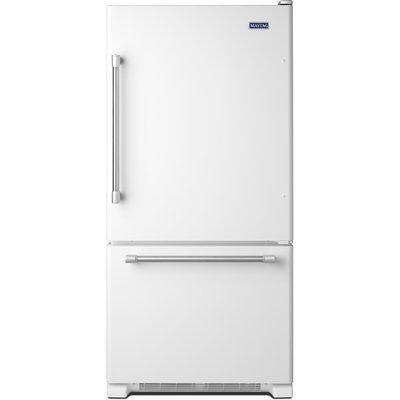 Maytag MBF2258DEH 21.9 Cu. Ft. White Bottom Freezer Refrigerator - Energy Star