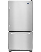 Maytag Refrigerator. 30 in. W 18.7 cu. ft. Bottom Freezer Refrigerator in Monochromatic Stainless Steel MBF1958DEM