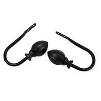 Rod Desyne Window Decorative Garnet Holdback Pair - Black