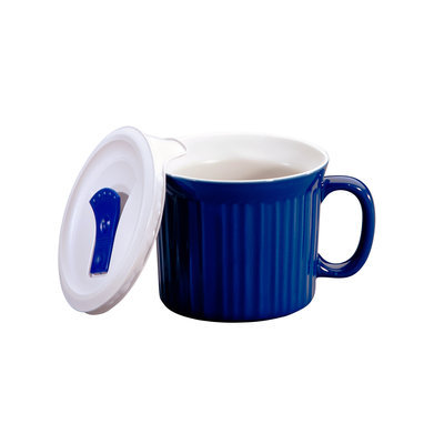 World Kitchen CorningWare French White 20 Ounce Pop-Ins Soup Mug - Blue