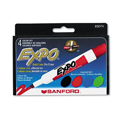 Kmart.com EXPO Dry Erase Markers, Chisel Tip, Assorted, 4/Set