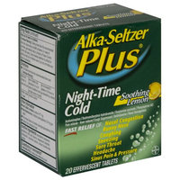 Alka-seltzer Plus Night Time Cold, Soothing Lemon, Effervescent Tablets, 20 tablets - BAYER CORPORATION/CONSUMER CARE DIV.