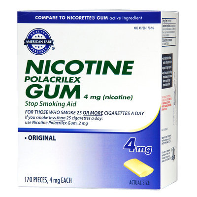 American Fare Stop Smoking Gum Original 4 mg 170 Count