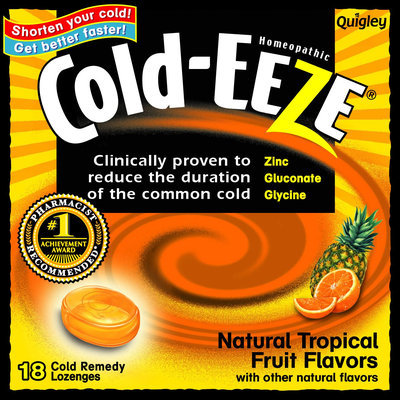 Cold-Eeze Homeopathic Cold Remedy Natural Tropical Fruit Flavor Lozenges 18 Count - THE QUIGLEY CORPORATION