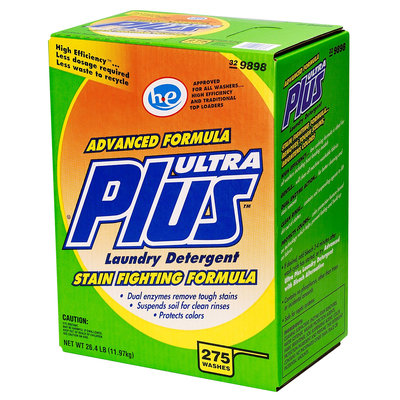 Ultra Plus Powder Laundry Detergent w/ Stain-Fighter, 275 Loads SEA 9898