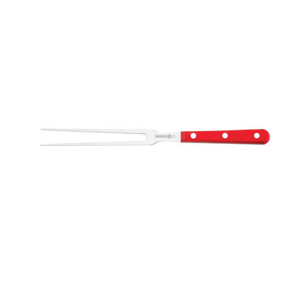 Mundial 5100 Series Red Fully Forged Cutlery Carving Fork - Straight Tines