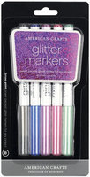 American Crafts GG62439 Glitter Markers Broad Point 5/Pkg