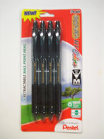Pentel Of America, Ltd. Colors Retractable Ball Point Pens Black Medium