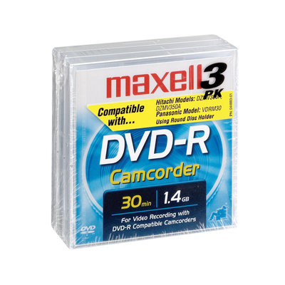 Maxell DVD-R Blank Media for Camcorder, 3 pk.