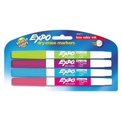 Eberhard Faber Dry-erase Markers, Fine Point, Nontoxic, 4/PK, Assorted