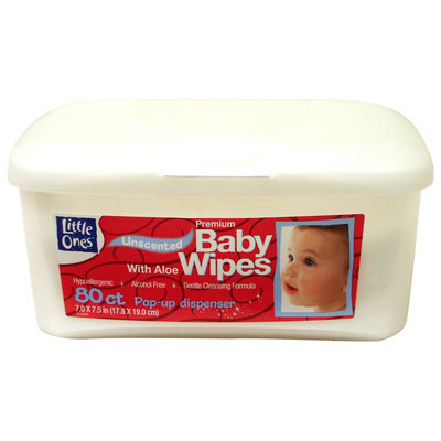 Kmart Corporation Little Ones Premium Unscented Baby Wipes in Tub - 80 Count