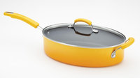 Rachael Ray 5-Quart Covered Saute Pan with Helper Handle Yellow