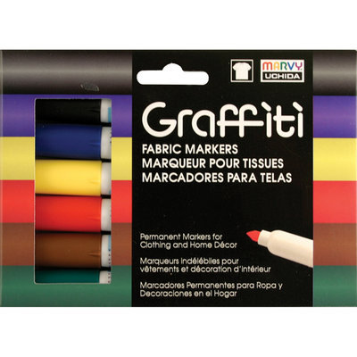 Uchida 560-6A Graffiti Fabric Marker 6-Pkg-Primary