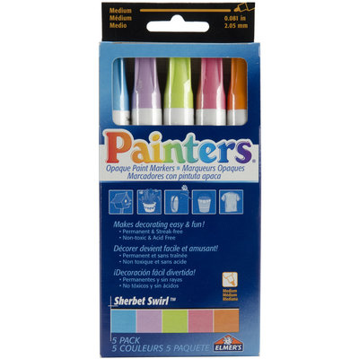 Elmers-X-Acto OPM-7524 Painters Opaque Paint Markers 5-Pkg - Sherbet Swirl