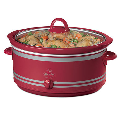 Rival 7 qt. Stoneware Slow Cooker w/Bonus Travel Bag Red