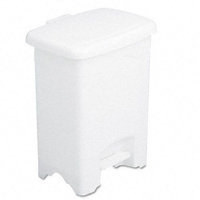 Safco Plastic Step-On Receptacle, 4-Gallon - White
