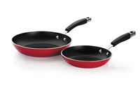 Kenmore 2-Piece Non-Stick Aluminum Frying Pan Set Red Multi