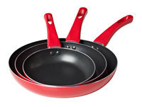 Essential Home 3pk Red Fry Pan Set 11 in.
