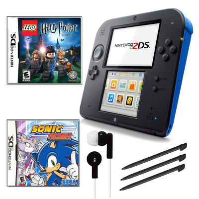 Nintendo 2DS Blue Bundle with 2 Games and Accessories